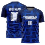 Custom Navy White-Thunder Blue Line Sublimation Soccer Uniform Jersey Custom Navy White-Thunder Blue Line Sublimation Soccer Uniform Jersey