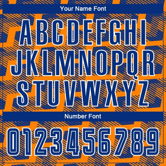 Custom Royal Bay Orange-White Line Sublimation Soccer Uniform Jersey Custom Royal Bay Orange-White Line Sublimation Soccer Uniform Jersey