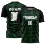Custom Black White-Green Line Sublimation Soccer Uniform Jersey Custom Black White-Green Line Sublimation Soccer Uniform Jersey