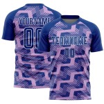 Custom Royal Light Purple-White Line Sublimation Soccer Uniform Jersey Custom Royal Light Purple-White Line Sublimation Soccer Uniform Jersey