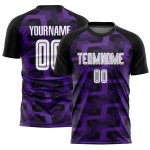 Custom Black White-Purple Line Sublimation Soccer Uniform Jersey Custom Black White-Purple Line Sublimation Soccer Uniform Jersey