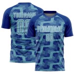 Custom Royal Shadow Blue-White Line Sublimation Soccer Uniform Jersey Custom Royal Shadow Blue-White Line Sublimation Soccer Uniform Jersey