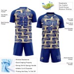 Custom Royal Cream-White Line Sublimation Soccer Uniform Jersey Custom Royal Cream-White Line Sublimation Soccer Uniform Jersey