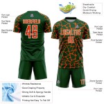 Custom Green Orange-White Abstract Network Splash Sublimation Soccer Uniform Jersey Custom Green Orange-White Abstract Network Splash Sublimation Soccer Uniform Jersey