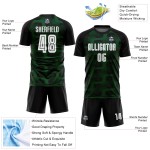 Custom Black White-Green Line Sublimation Soccer Uniform Jersey Custom Black White-Green Line Sublimation Soccer Uniform Jersey