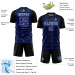 Custom Black Royal-White Line Sublimation Soccer Uniform Jersey Custom Black Royal-White Line Sublimation Soccer Uniform Jersey