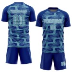 Custom Royal Shadow Blue-White Line Sublimation Soccer Uniform Jersey Custom Royal Shadow Blue-White Line Sublimation Soccer Uniform Jersey