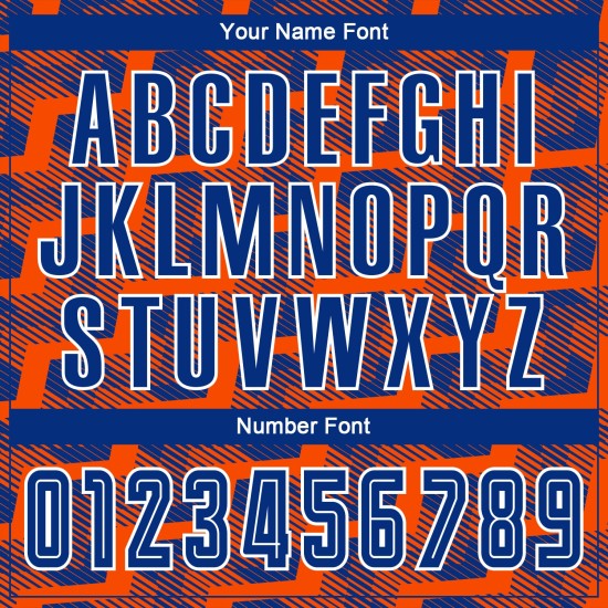 Custom Royal Orange-White Line Sublimation Soccer Uniform Jersey Custom Royal Orange-White Line Sublimation Soccer Uniform Jersey