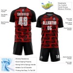 Custom Black White-Red Line Sublimation Soccer Uniform Jersey Custom Black White-Red Line Sublimation Soccer Uniform Jersey