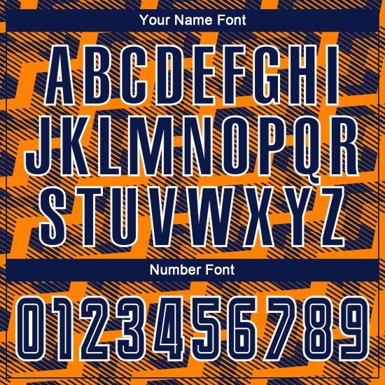 Custom Navy Bay Orange-White Line Sublimation Soccer Uniform Jersey Custom Navy Bay Orange-White Line Sublimation Soccer Uniform Jersey
