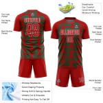 Custom Red Kelly Green-White Line Sublimation Soccer Uniform Jersey Custom Red Kelly Green-White Line Sublimation Soccer Uniform Jersey