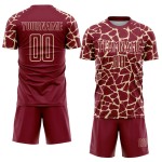Custom Crimson Cream Abstract Network Splash Sublimation Soccer Uniform Jersey Custom Crimson Cream Abstract Network Splash Sublimation Soccer Uniform Jersey