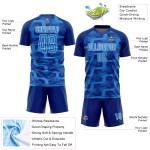 Custom Royal Powder Blue-White Line Sublimation Soccer Uniform Jersey Custom Royal Powder Blue-White Line Sublimation Soccer Uniform Jersey
