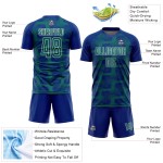 Custom Royal Teal-White Line Sublimation Soccer Uniform Jersey Custom Royal Teal-White Line Sublimation Soccer Uniform Jersey
