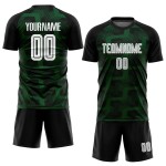 Custom Black White-Green Line Sublimation Soccer Uniform Jersey Custom Black White-Green Line Sublimation Soccer Uniform Jersey
